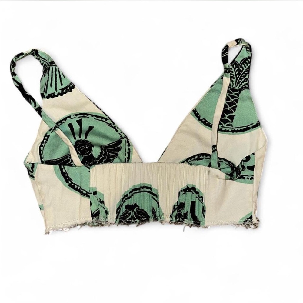 Zara Mint & White Graphic Bralette - Picture 2 of 3